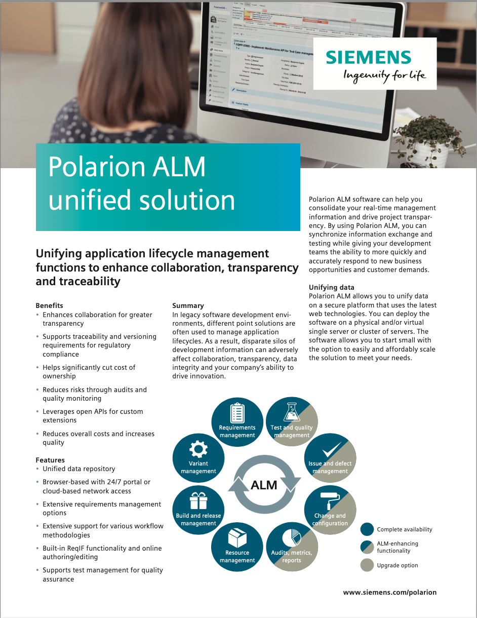 Polarion ALM unified solution